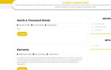 Classic Landing Page (screenshot desktop)