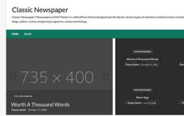 Classic Newspaper (screenshot desktop)