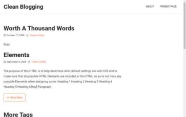Clean Blogging (screenshot desktop)