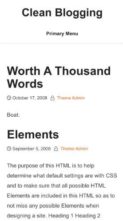 Clean Blogging (screenshot mobile)