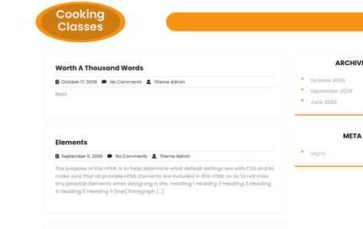 Cooking Classes (Classic Templates) (screenshot desktop)