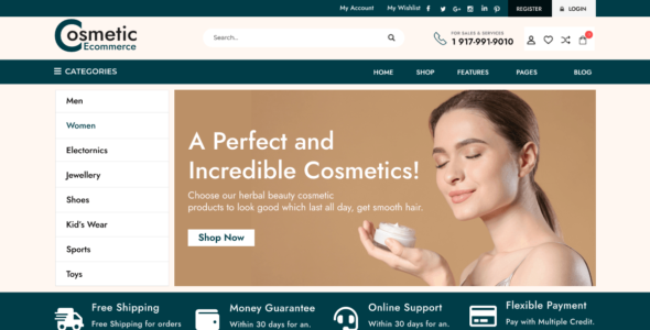 Cosmetic Ecommerce Store (WordPress)