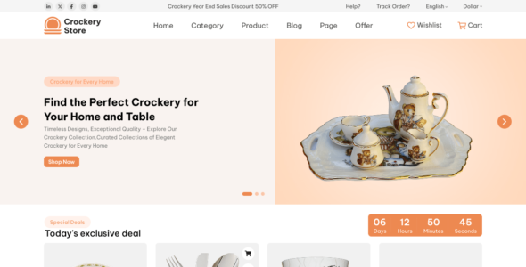 Crockery Store (WordPress)