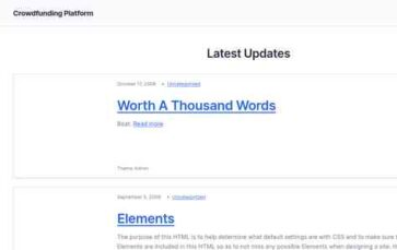 Crowdfunding Platform (screenshot desktop)