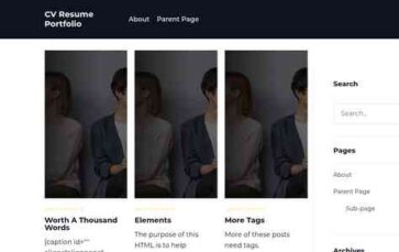 CV Resume Portfolio (screenshot desktop)