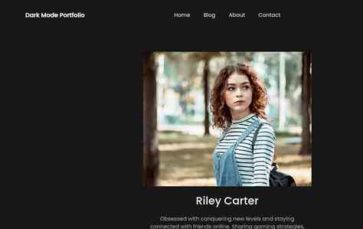 Dark Mode Portfolio (screenshot desktop)