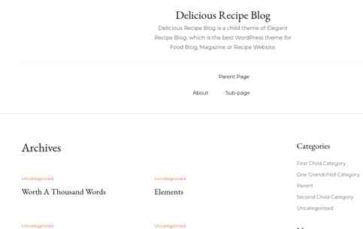 Delicious Recipe Blog (screenshot desktop)