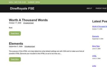 DineRoyale FSE (screenshot desktop)