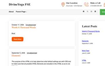 Screenshot Desktop DivineYoga FSE (screenshot desktop)