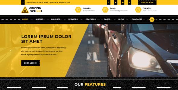 Driving School Lite (WordPress)