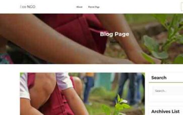 Eco NGO (screenshot desktop)