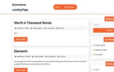 Ecommerce Landing Page (screenshot desktop)