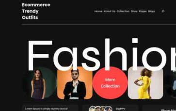 Ecommerce Trendy Outfits (screenshot desktop)