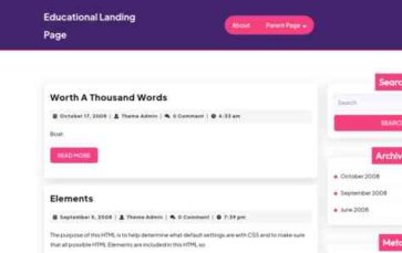 Educational Landing Page (screenshot desktop)