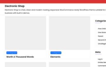 Electronic Shop (screenshot desktop)