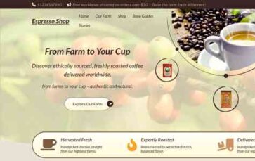 Espresso Shop (screenshot desktop)