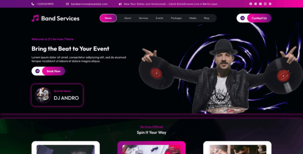 Event Band Services (WordPress)