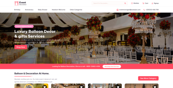 Event Decorations (WordPress)