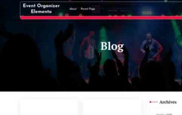 Event Organizer Elemento (screenshot desktop)