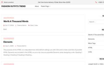 Fashion Outfits Trend (screenshot desktop)