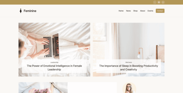Feminine Blog FSE (WordPress)