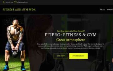 Fitness and Gym WDA (screenshot desktop)