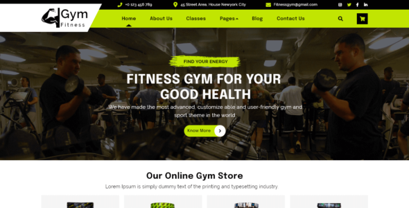Fitness Elementor (WordPress)