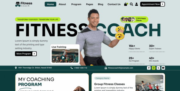 Fitness Gym Coach (WordPress)