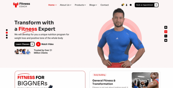 Fitness Instructor (WordPress)