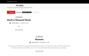 FlareBlog (screenshot desktop)