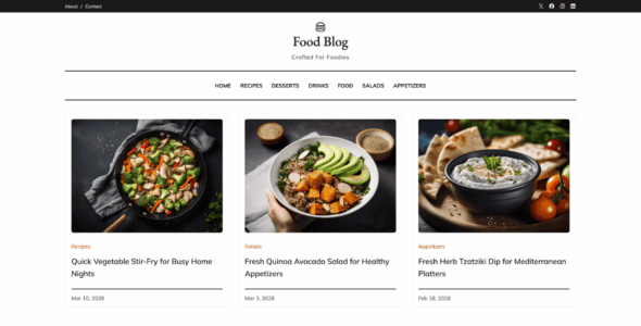Food Blog FSE (WordPress)