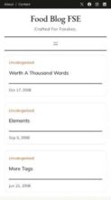Food Blog FSE (screenshot mobile)