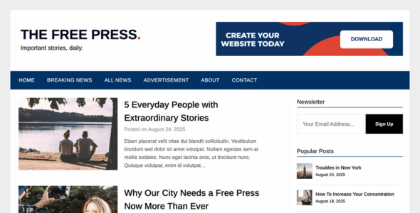 Free Press Newspaper (WordPress)