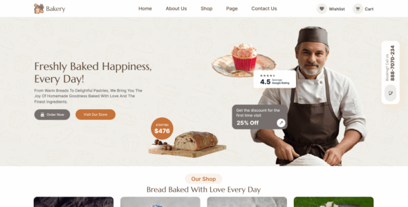 Fresh Bakers Shop (WordPress)