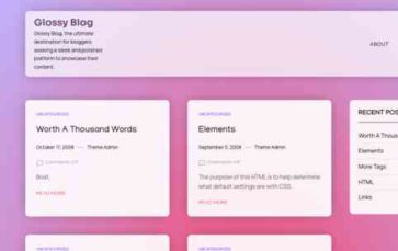 Glossy Blog (screenshot desktop)