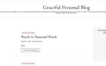 Graceful Personal Blog (screenshot desktop)