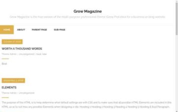 Grow Magazine (screenshot desktop)