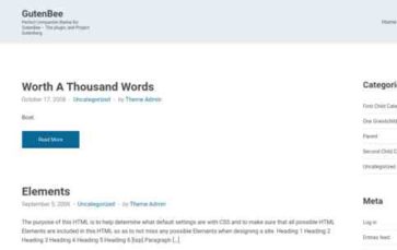 GutenBee (screenshot desktop)