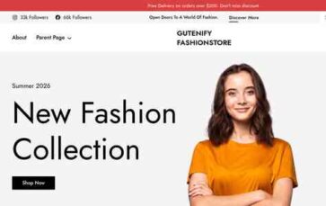 Gutenify Fashionstore (screenshot desktop)