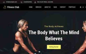 Gutenify Fitness Club (screenshot desktop)