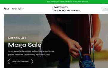 Gutenify Footwear Store (screenshot desktop)