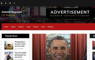 Gutenify Magazine (screenshot desktop)