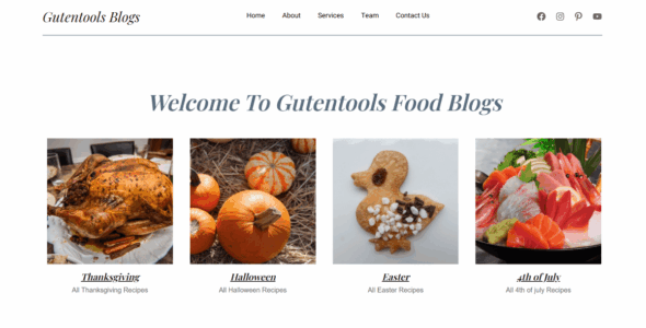 Gutentools Food Blog (WordPress)