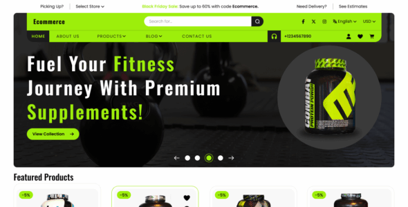 Gym Nutrition Shop (WordPress)
