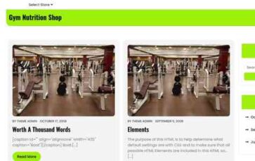 Gym Nutrition Shop (screenshot desktop)