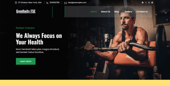 Gymfinity FSE (WordPress)
