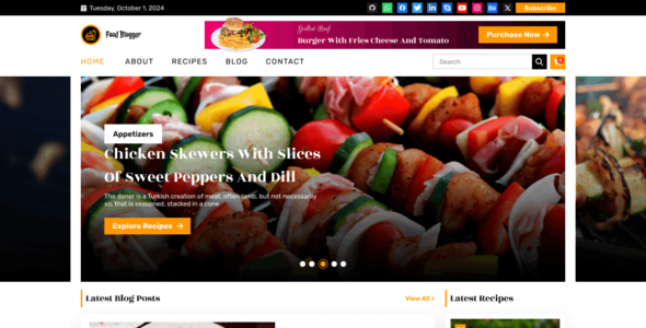 Healthy Food Blogger (WordPress)