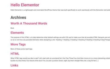 Hello Elementor (screenshot desktop)