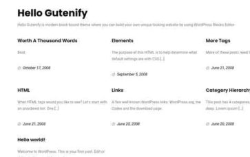 Hello Gutenify (screenshot desktop)