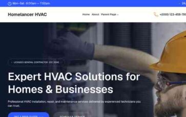 Homelancer HVAC (screenshot desktop)